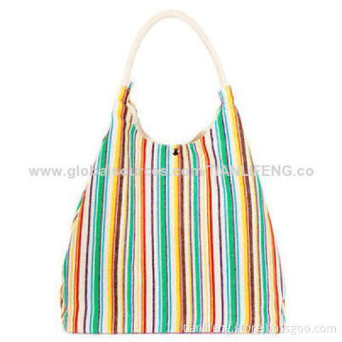 Summer Stripe Beach Canvas Bag